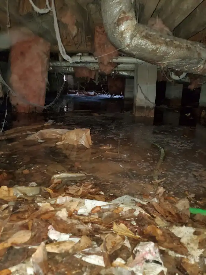 Crawl space flood assessment for Commercial Water Damage Restoration in Hamden